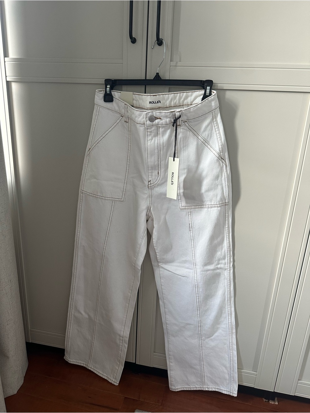 Rolla’s Straight Leg White Jeans